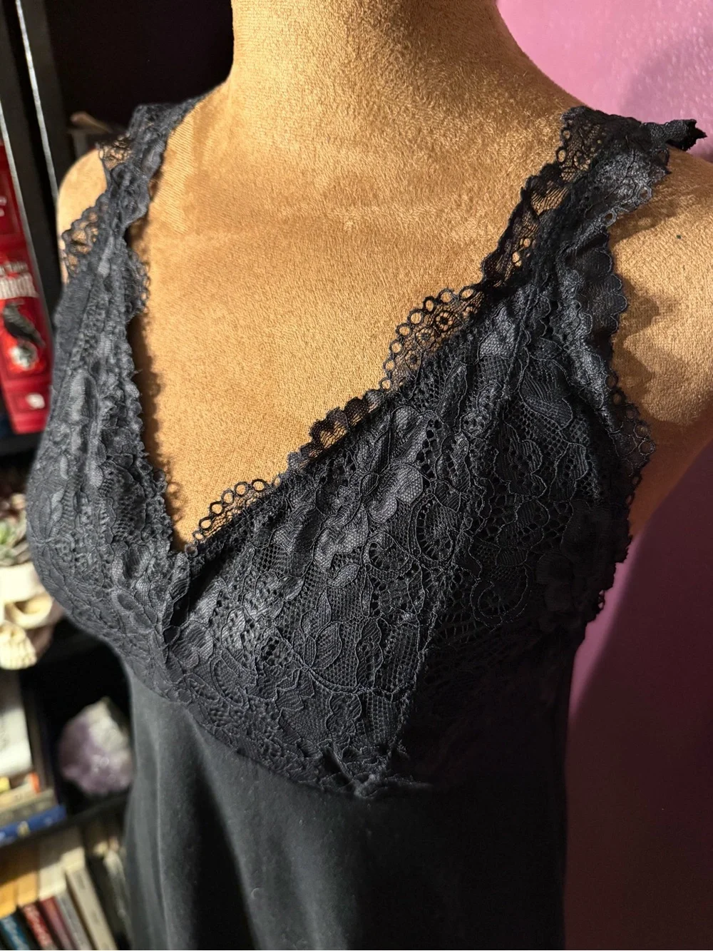Flora Nikrooz Black Lace V-Neck Chemise